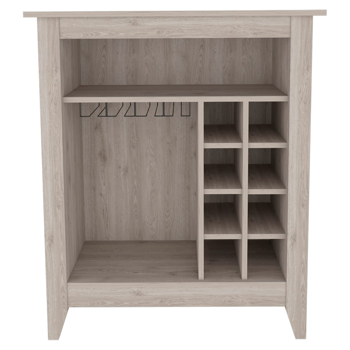 Light Gray Particle Board Bar Cabinet with Wine Storage for Living Room