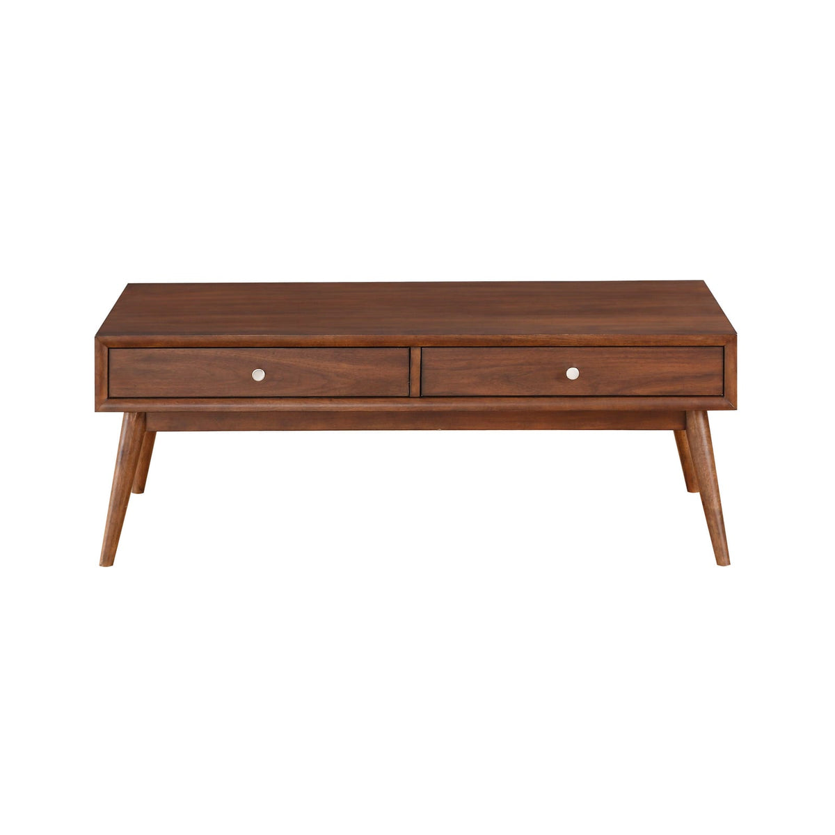 Brown Wood Coffee Table with Drawers - 48" x 24"