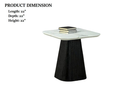 Black Engineered Wood End Table - 22" x 2" x 22"