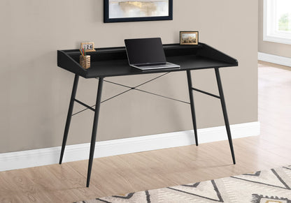 Black Computer Desk with Hutch - 48" L Workstation