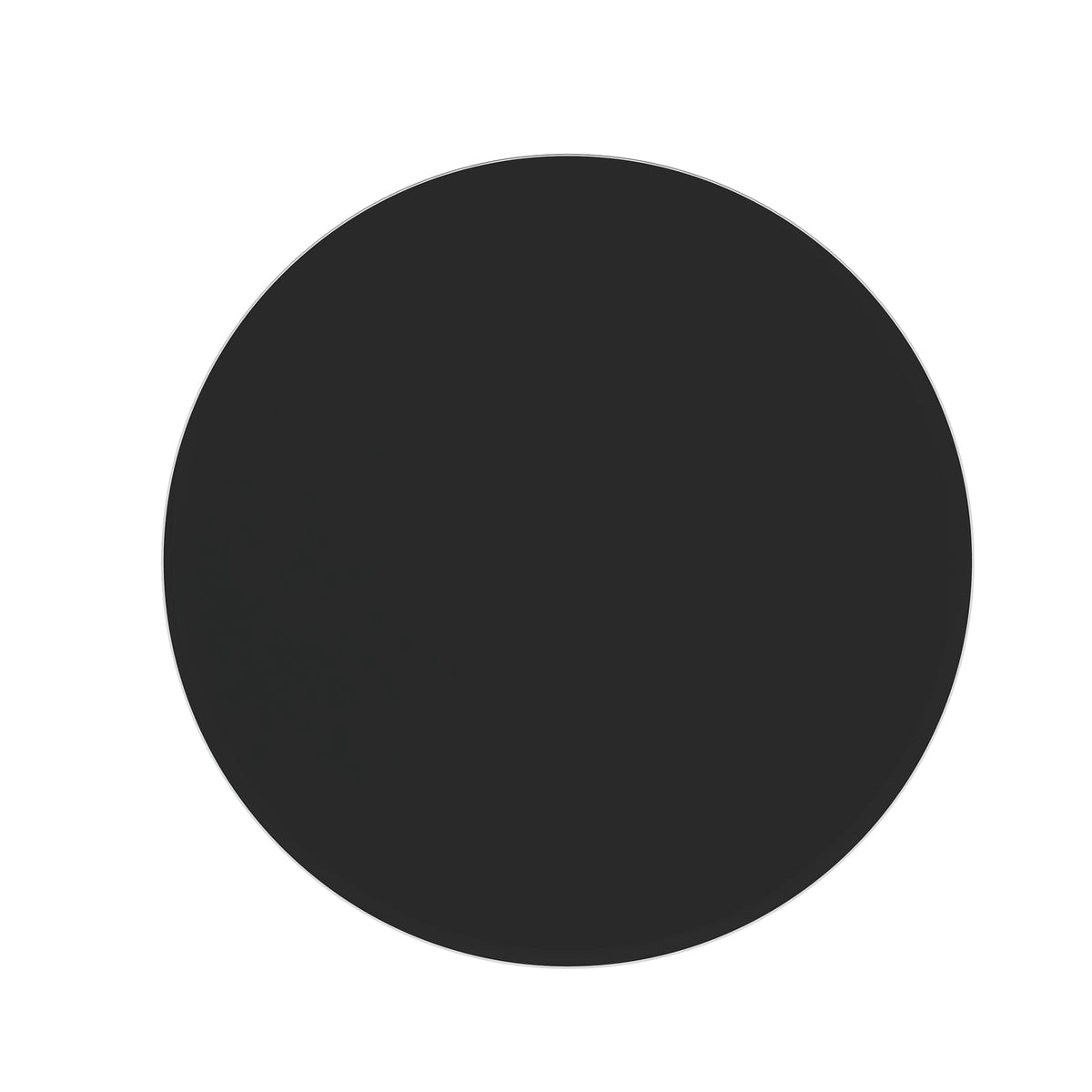 32 Inch Round Tempered Glass Table - Black