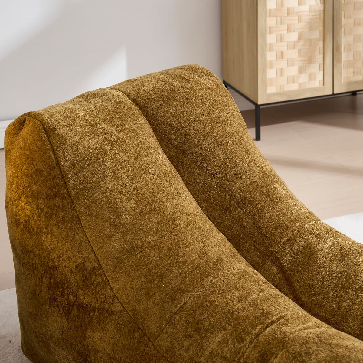 Brown Polyester Bean Bag Sofa for Relaxing Bedroom Media