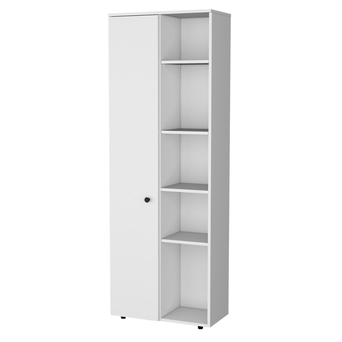 White Modern Kitchen Pantry - 5 Shelves, Particle Board