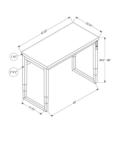 Adjustable Computer Desk - 48" L Black Laminate