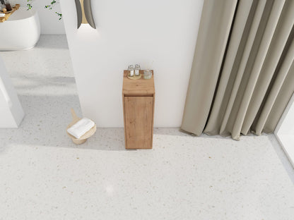 Small Freestanding Oak Bathroom Storage Cabinet - Plywood