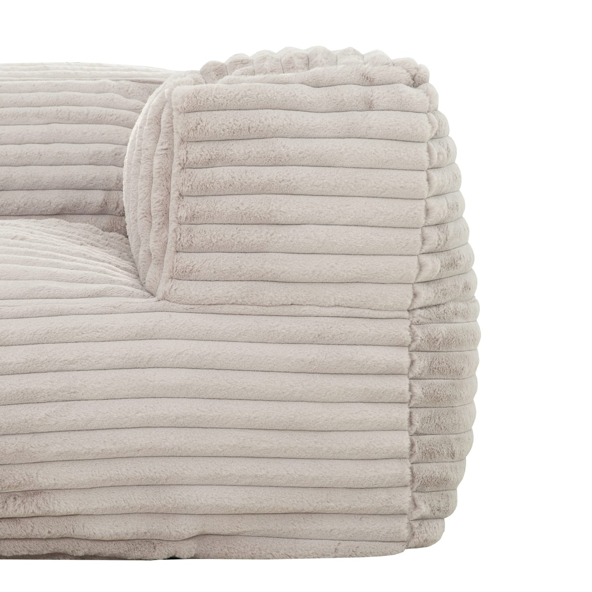Beige Polyester Memory Foam Bean Bag Sofa - 71" Primary Living Space