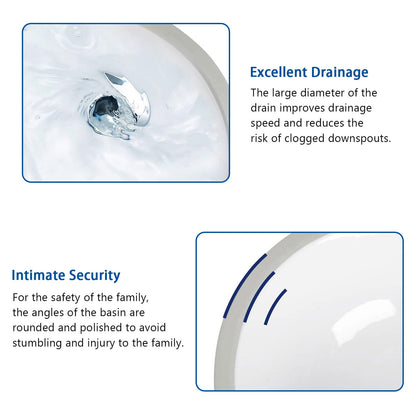 Modern White Ceramic Bathroom Sink Basin for Cabinet Renovation