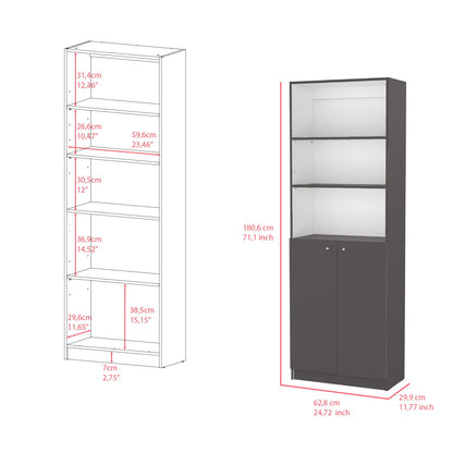 Multicolor Engineered Wood Display Shelving Unit
