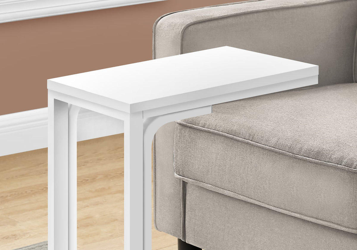 White MDF Bedside Table - 16 Inch Accent Table for Living Room