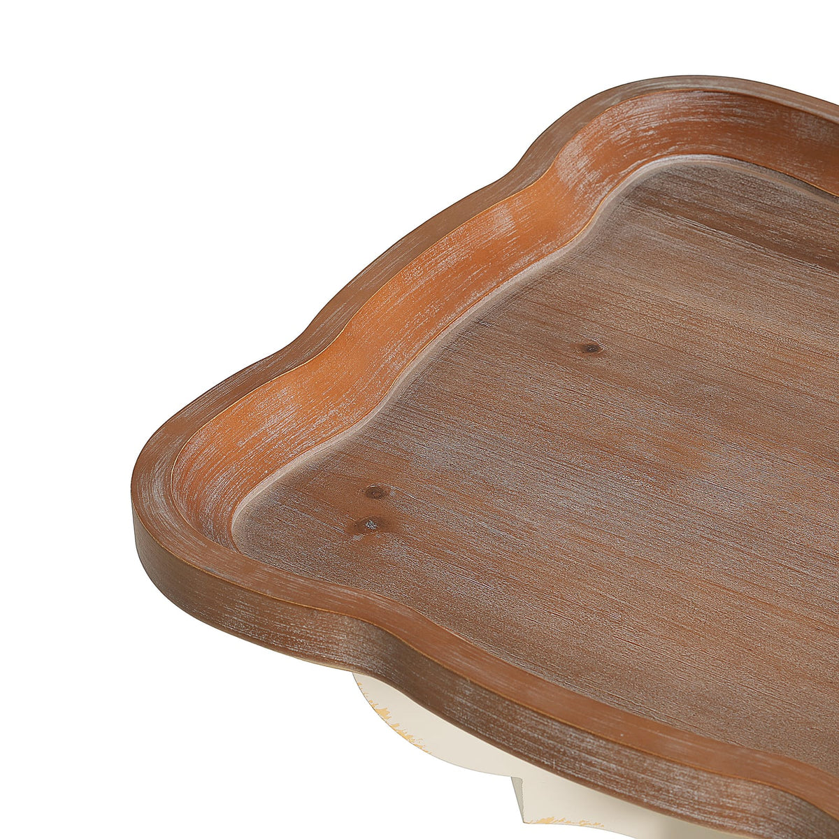 Accent Table - Natural White MDF Hourglass Design