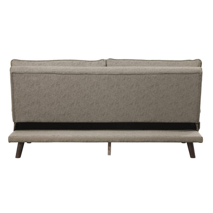 Brown Solid Wood Sleeper Sofa - 2 Seat Lounger for Living Room