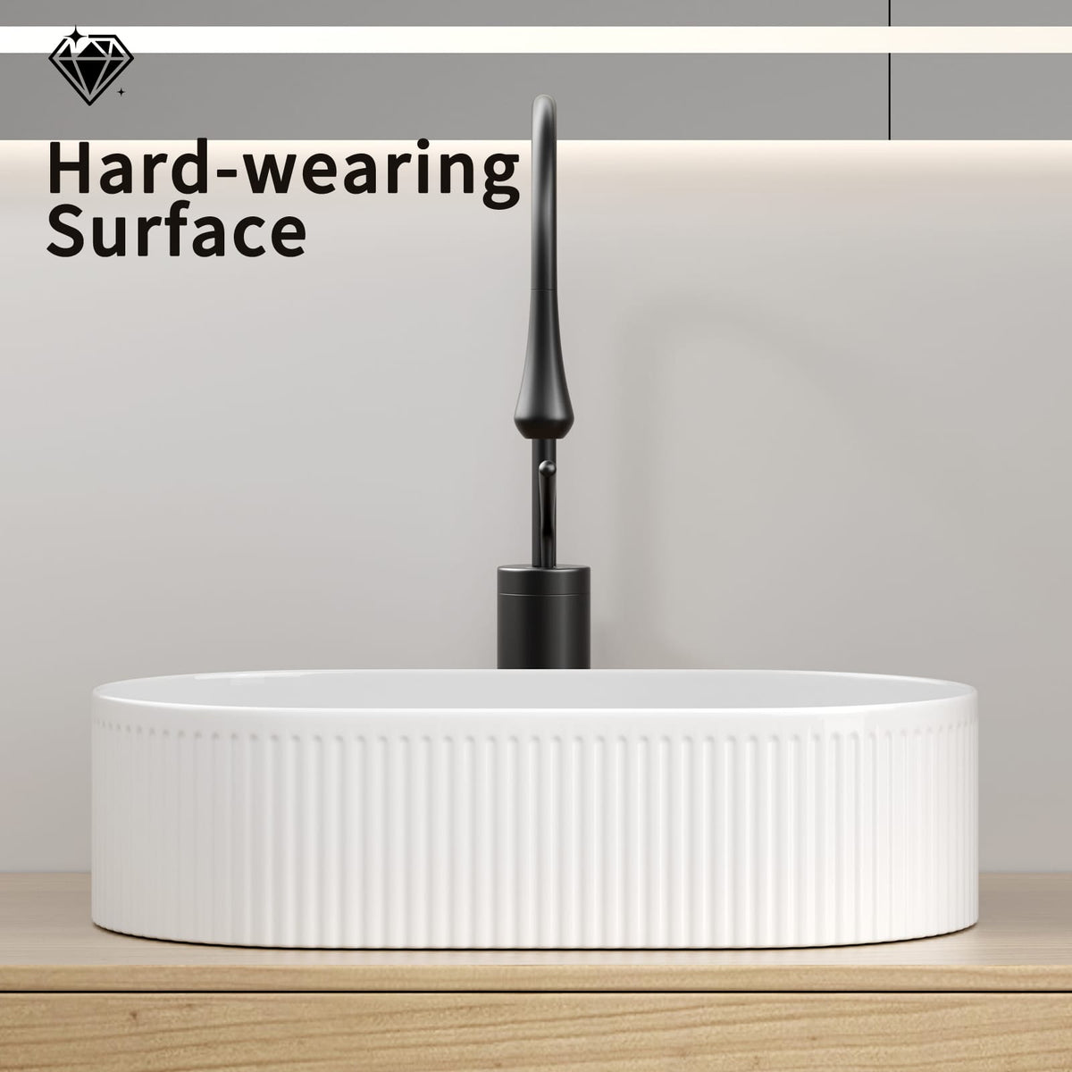 Oval Ceramic Vessel Sink for Bathroom Renovation and Vanity