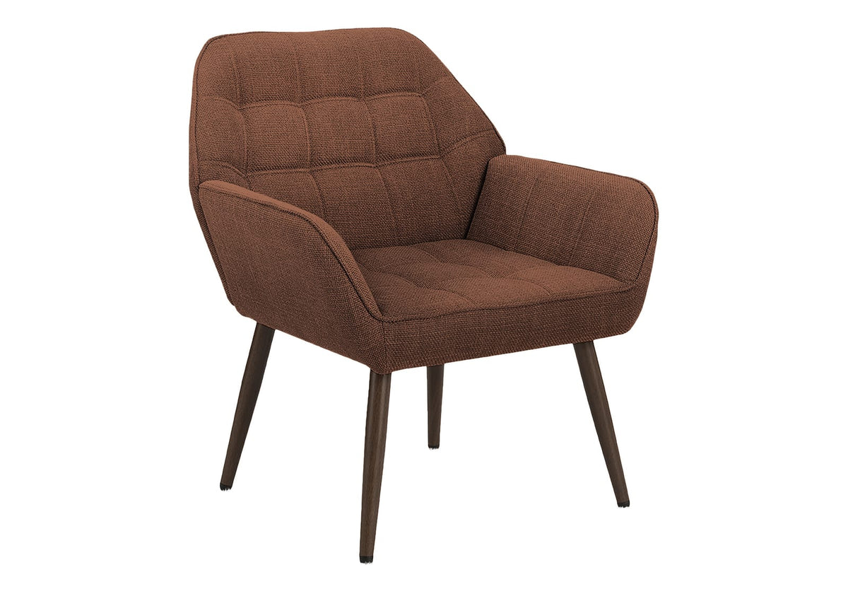 Red Polyester Accent Chair - 29" High Walnut Legs for Living Room