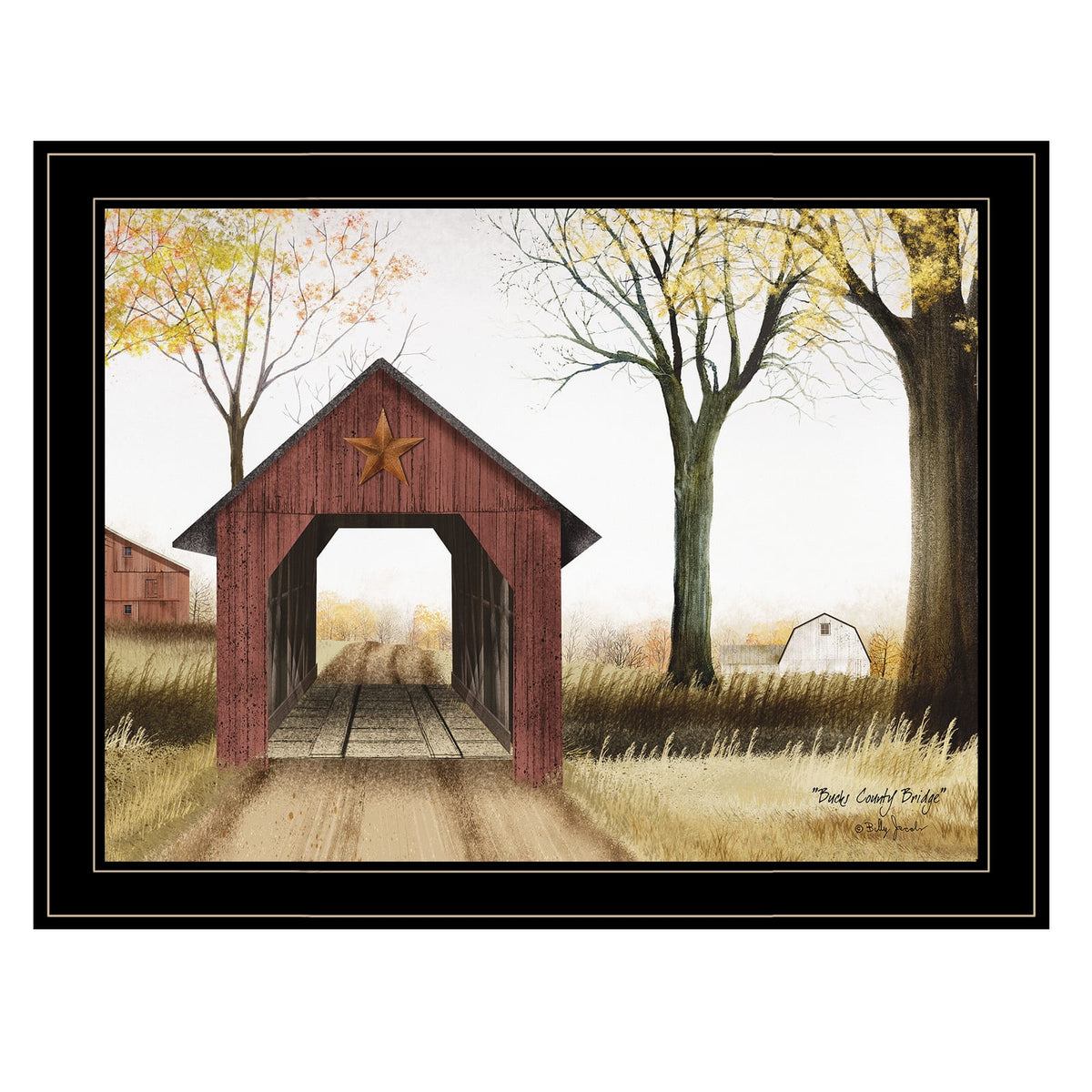 Black Framed Bridge Wall Art Print for Bedroom Decor