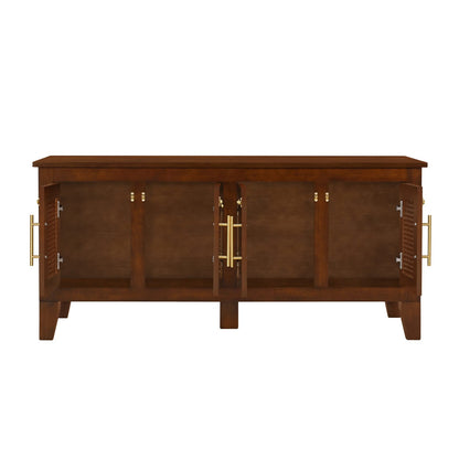 Walnut Rattan Dog Crate Cabinet Stylish Pet Furniture