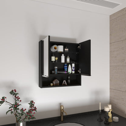 Wenge Bathroom Storage Cabinet with Mirror