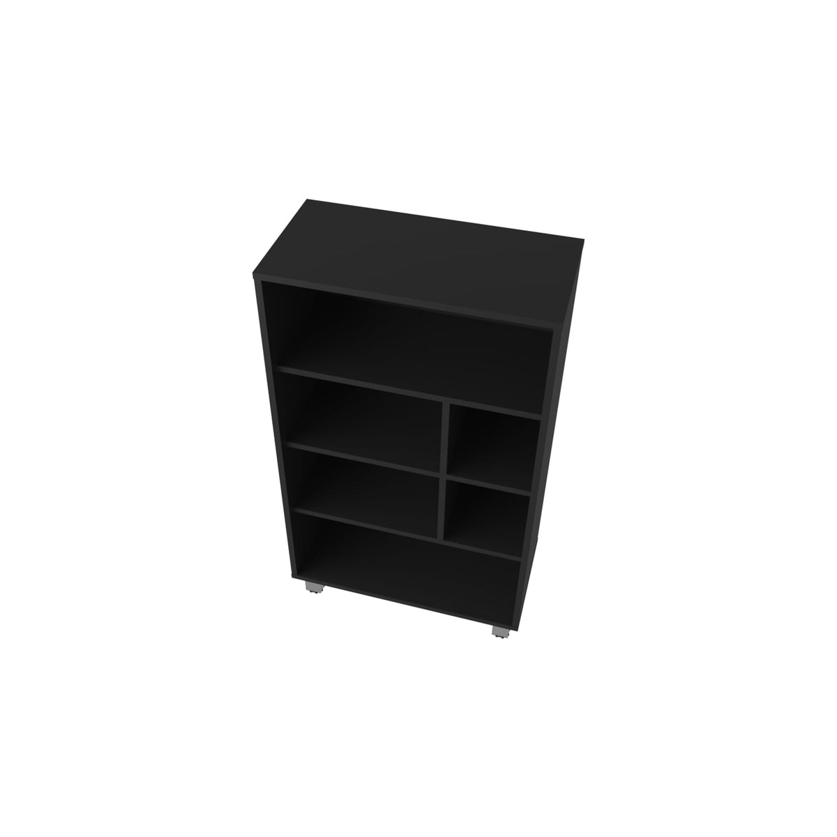 Black Melamine Bookcase 6 Shelves Storage Cabinet