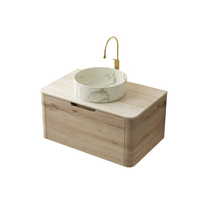XAI 30" Bathroom Vanity & Sink - White Oak Storage Cabinet
