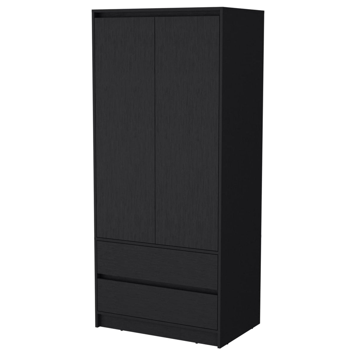 Black Bedroom Dresser with Two Doors - 70.87" Wide