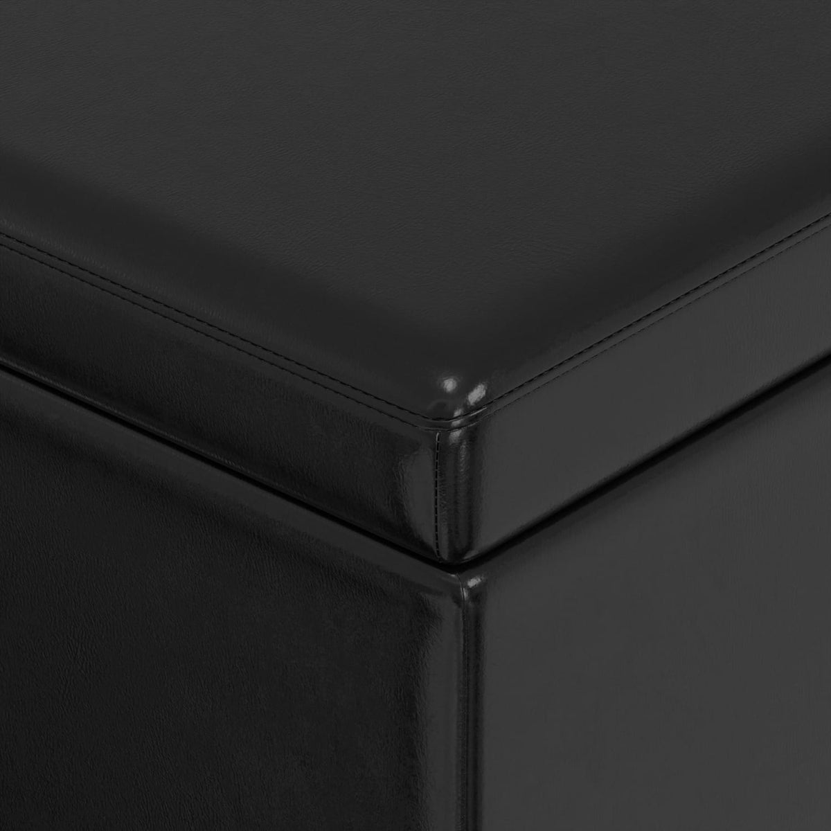 Black Wood Fabric Storage Bench - 18.1 x 53.9 Inches