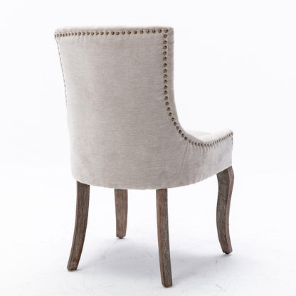 A&A Furniture Ultra Side Dining Chair - Beige Set of 2