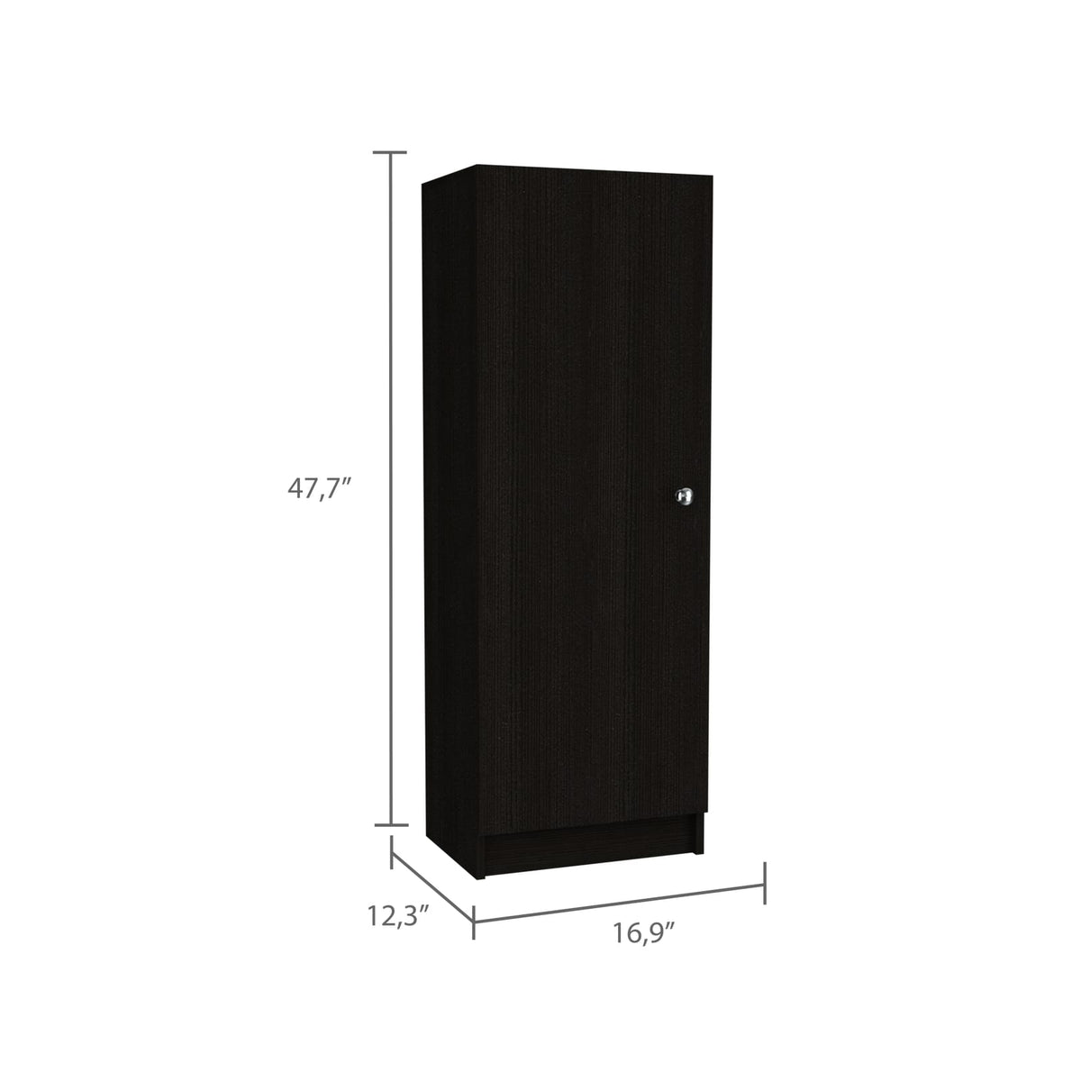 Black Kitchen Storage Cabinet - 3-4 Shelf Freestanding Cabinet for Living Room