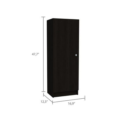 Black Kitchen Storage Cabinet - 3-4 Shelf Freestanding Cabinet for Living Room