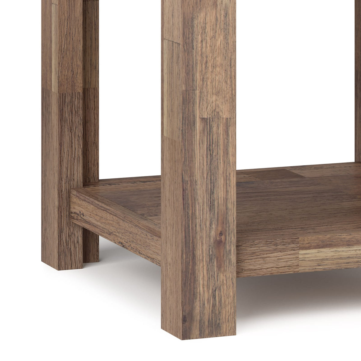 Light Brown Wood End Table - 22" Square Storage Table