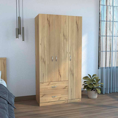 Light Oak Bedroom Dresser with 4 Shelves - 70.8"W