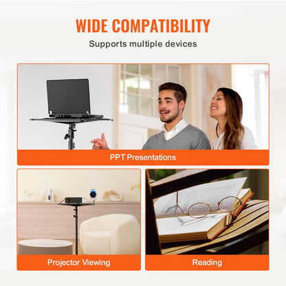 Adjustable Projector Stand Tripod - Black Carbon Steel for Living Room