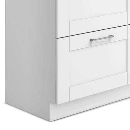 Wide White Laundry Cabinet - 46" Storage with Stainless Sink