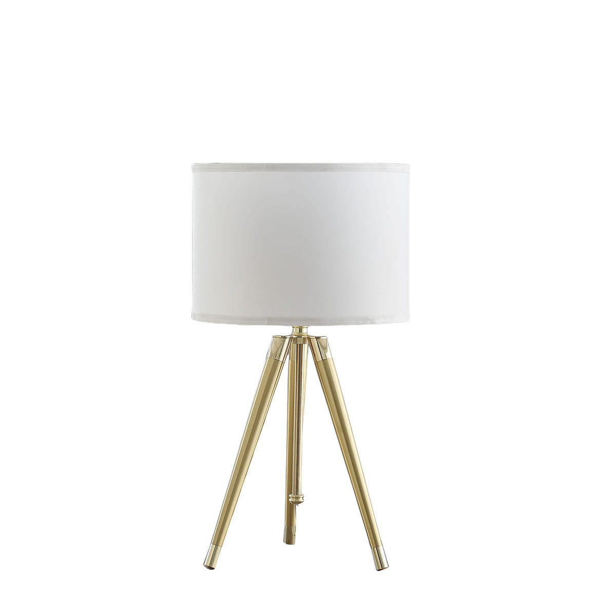 Gold & White Adjustable Tripod Table Lamp - 25.75" - 35.5"H Bedroom Lighting