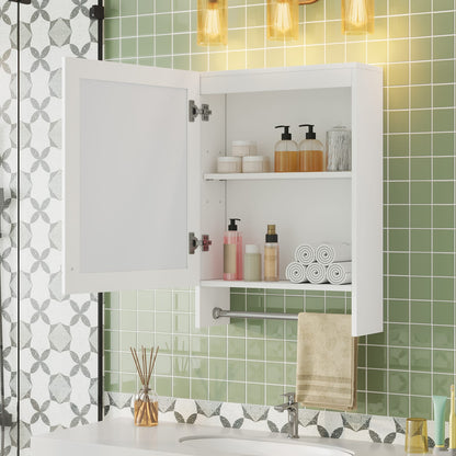 3-in-1 White Bathroom Mirror Cabinet - Wall Mounted Storage