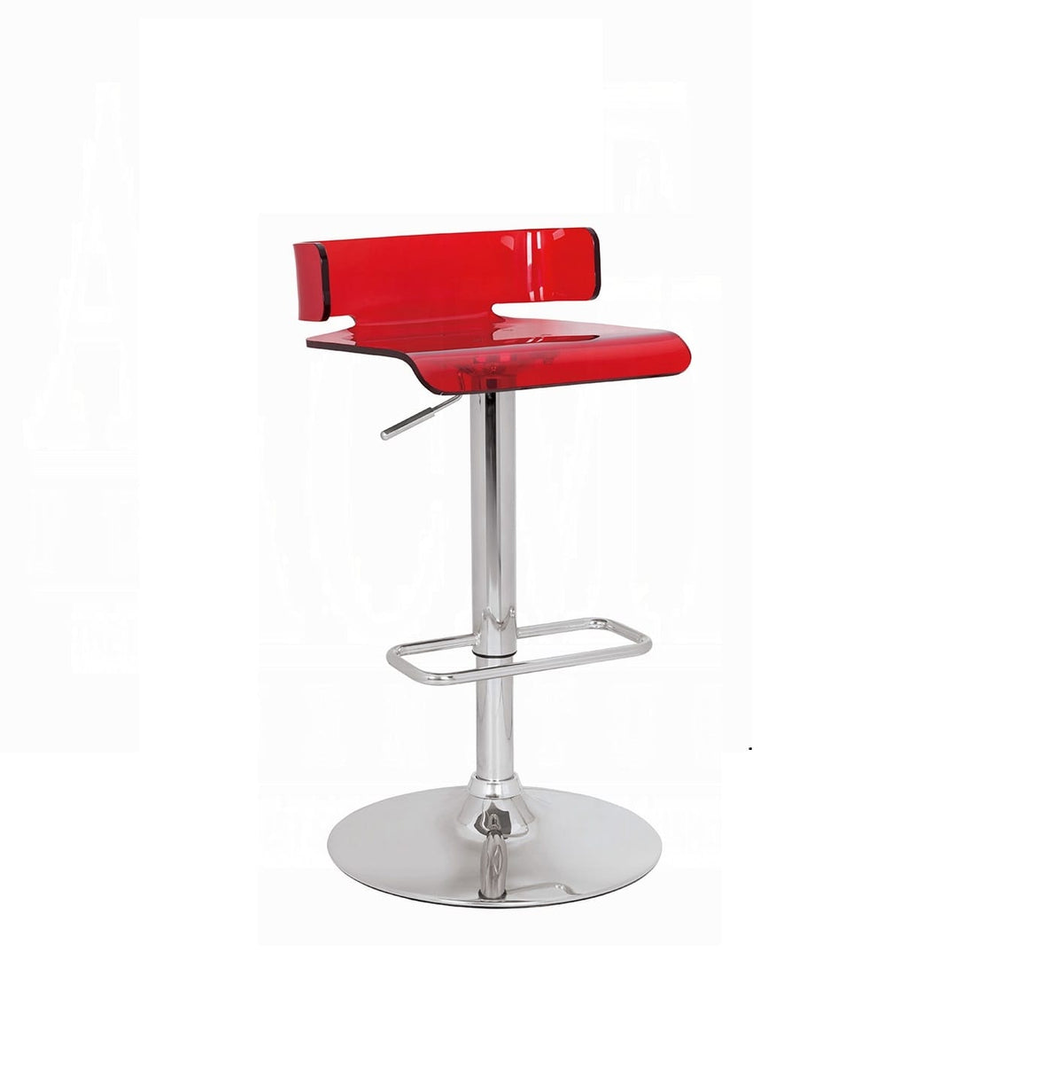 Red & Chrome Adjustable Bar Stools - Modern Kitchen Seating