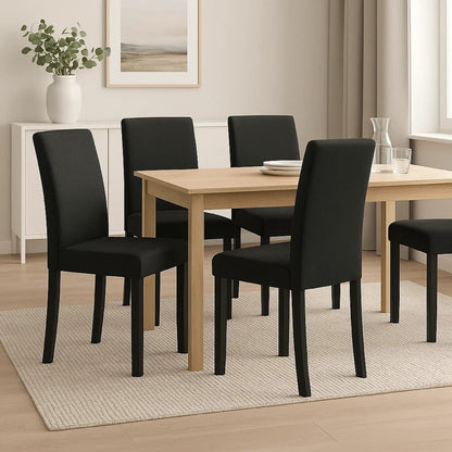 Black Wood Dining Chair Set of 4 for Kitchen Dining Room