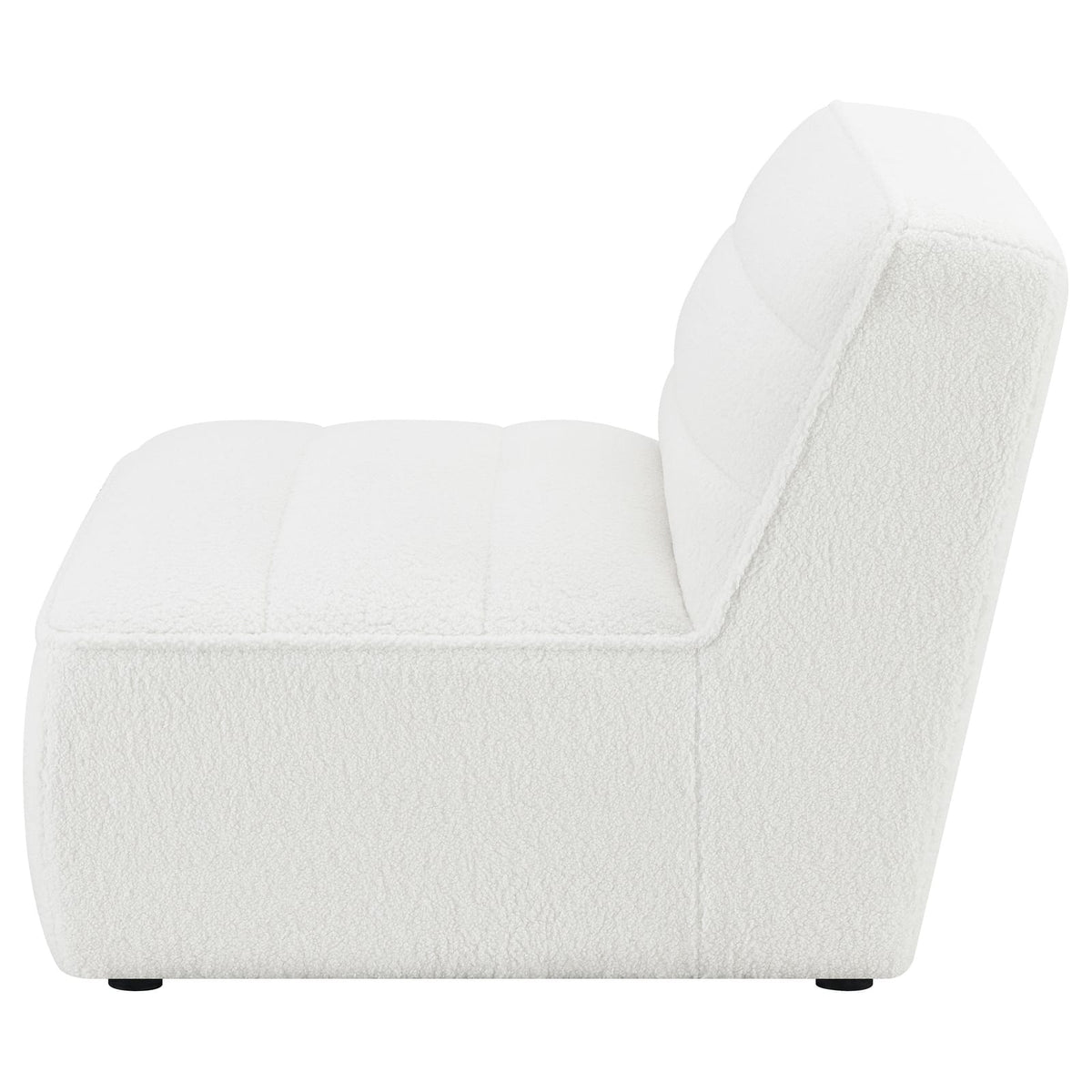 Ivory Upholstered Armless Chair - Plush Comfort for Living Room
