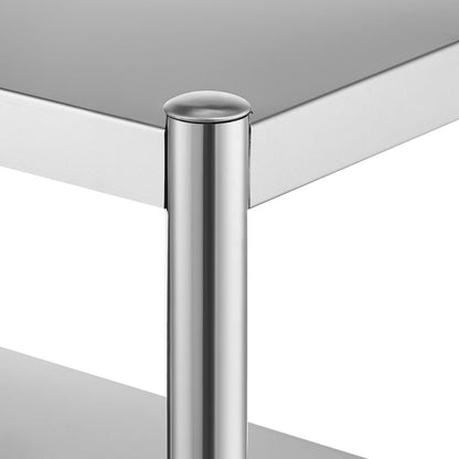 Double Stainless Steel Shelf Unit - 12x48 Inch Adjustable Prep Table