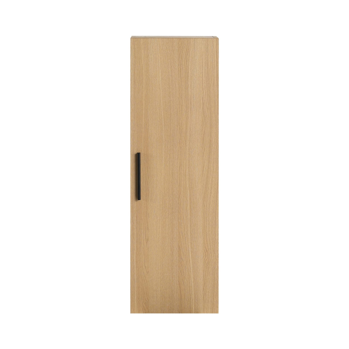 Light Oak Bathroom Storage Cabinet - Tall Wall Mounted