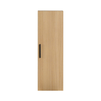 Light Oak Bathroom Storage Cabinet - Tall Wall Mounted