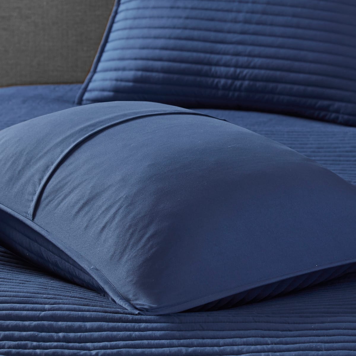 8 Piece Blue Seersucker Comforter Set - King Size