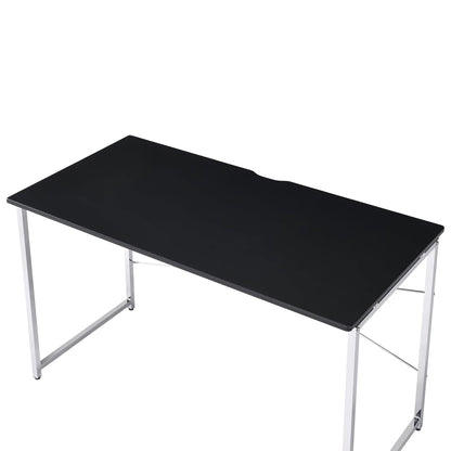 Modern Rectangular Writing Desk with Chrome Metal Frame for Home Office
