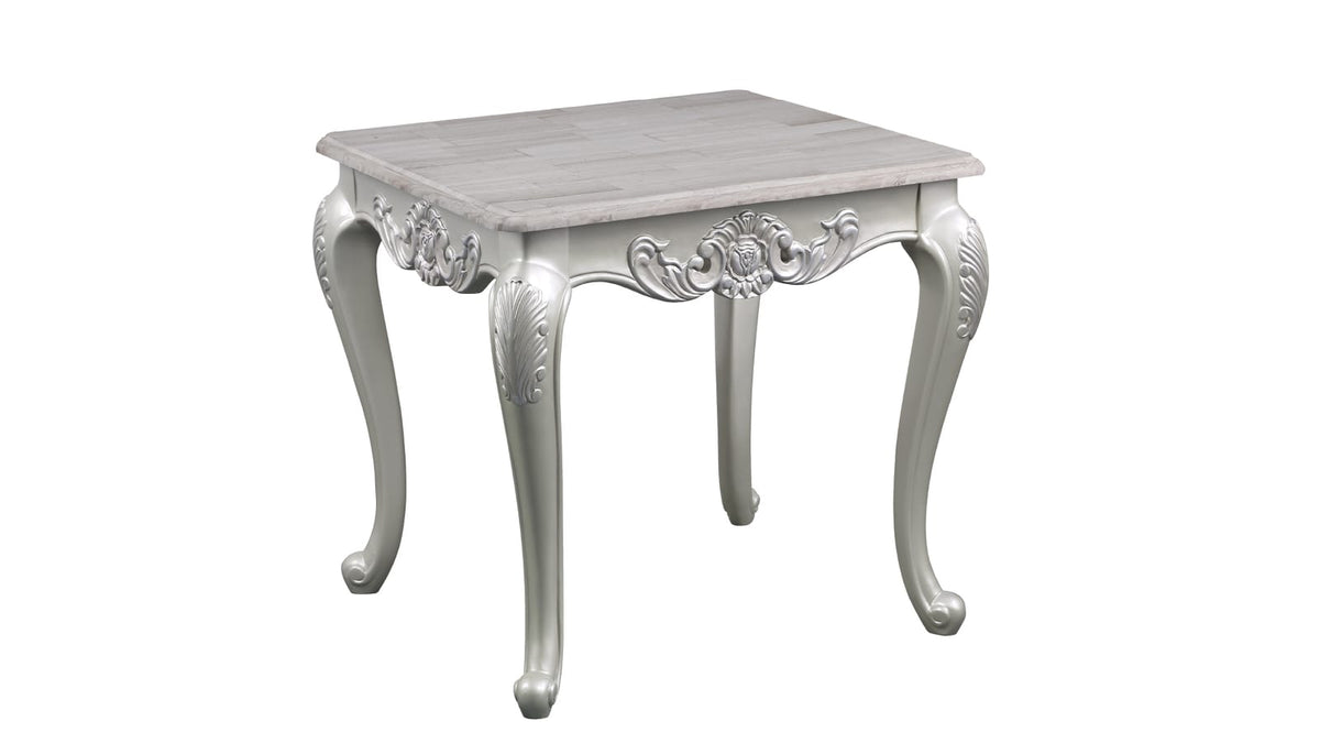 Silver Wood Parsons End Table - 27" Living Room Table