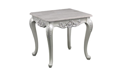 Silver Wood Parsons End Table - 27" Living Room Table