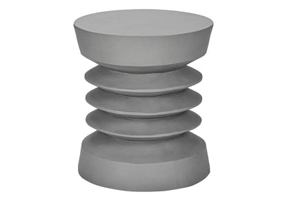 Grey Magnesium Oxide Accent Table - 25"H Outdoor Side Table