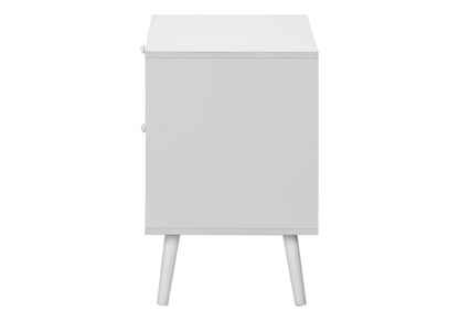 White Accent Table with Storage Drawers - Nightstand or End Table for Living Room