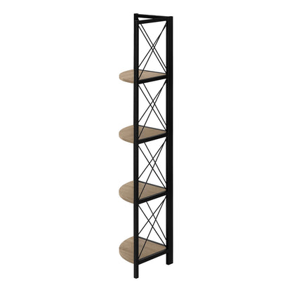 4 Tier Taupe Metal Etagere Bookshelf - Corner Display Shelf