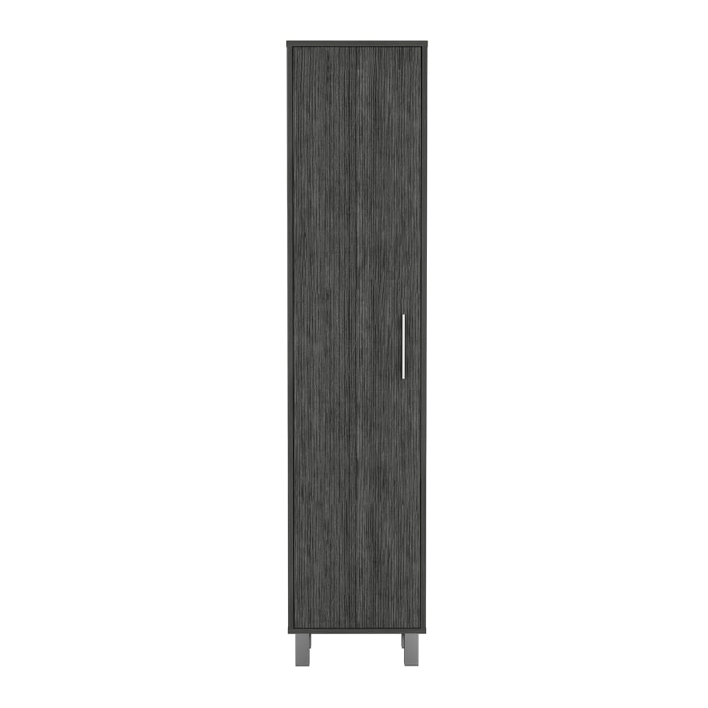 Living Room Gray Engineered Wood Storage Cabinet - 11.7 x 15.7 x 70.8", 10 Shelves