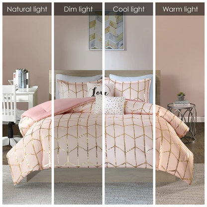 Full Blush Gold Metallic Comforter Set