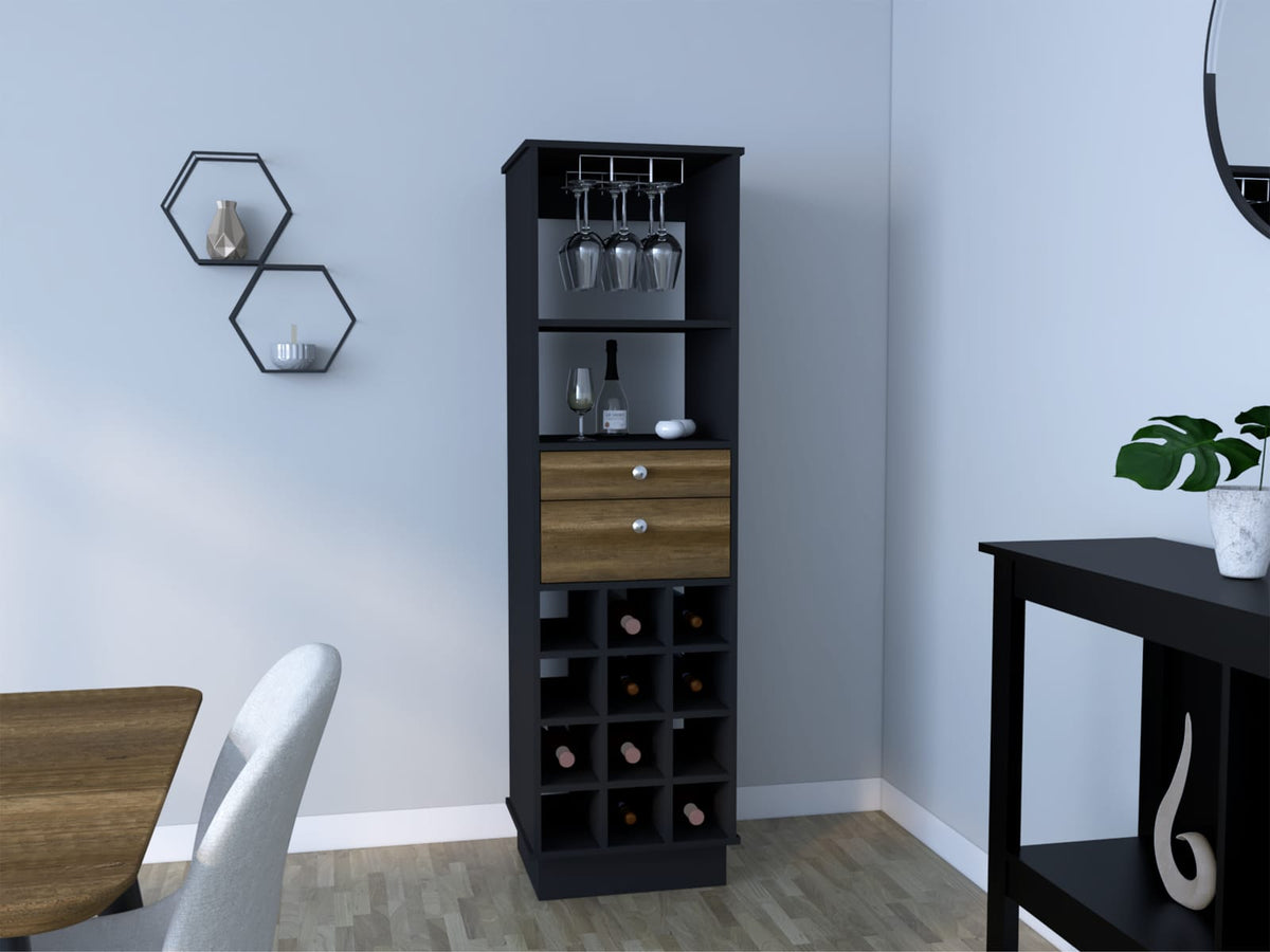 Walnut Wine Cabinet 15.7'' Top Storage