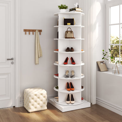 360 Rotation Shoe Cabinet for White Particle Board Storage for Living Room